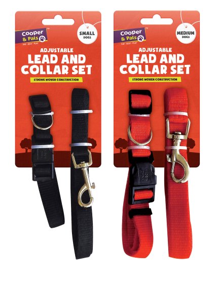 PET LEAD N COLLAR SM MED 2PK : Williams Direct